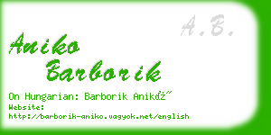 aniko barborik business card